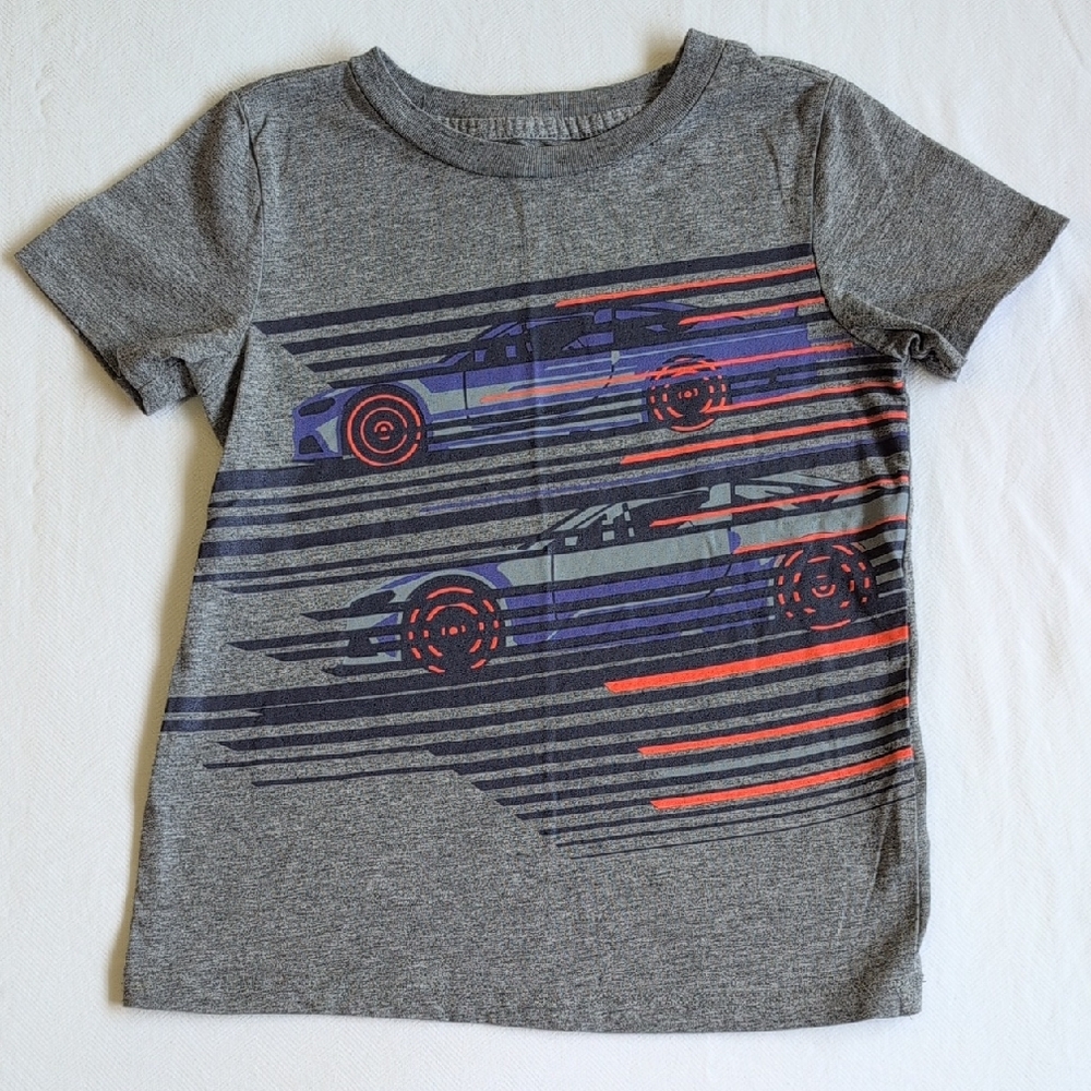 epic threads race car graphic gray short sleeve t-shirt boys size 5
